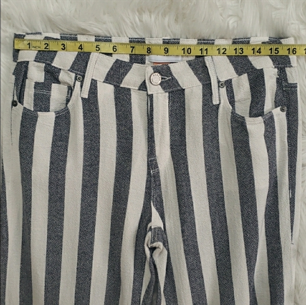Parker Smith Sailor Mid-Rise Striped Denim Palazzo Flare Nautical Pants … - Picture 10 of 16